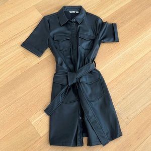 ONLY Faux Leather Shirt Dress